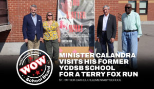 Minister Calandra Visits His Former YCDSB School for A Terry Fox Run